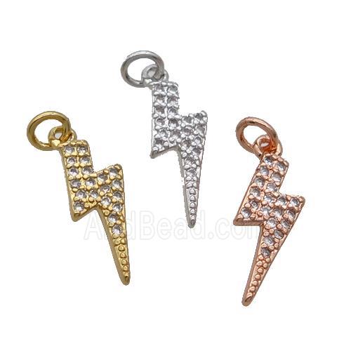 Copper Lightning Pendant Pave Zircon Mixed