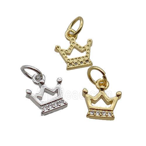 Copper Crown Pendant Pave Zircon Mixed