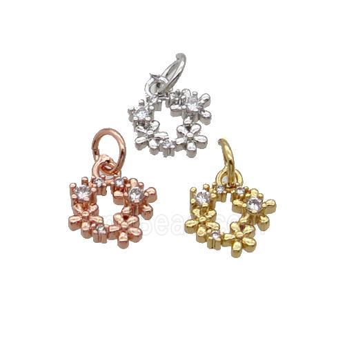 Copper Wreath Pendant Pave Zircon Mixed