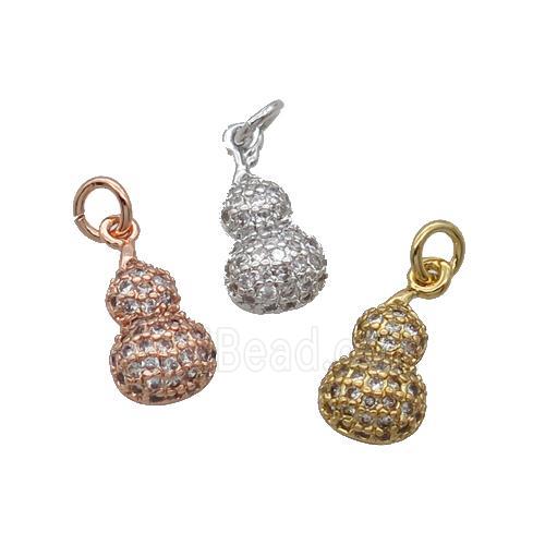 Copper Gourd Pendant Pave Zircon Mixed