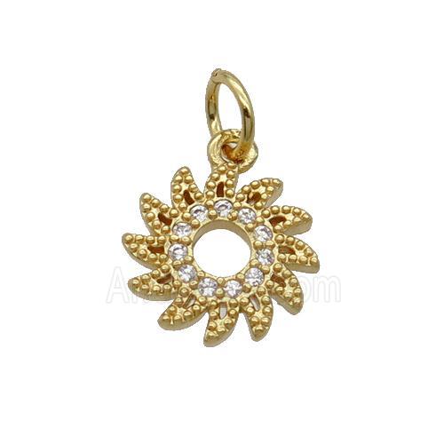 Copper Hotwheels Pendant Pave Zircon Gold Plated