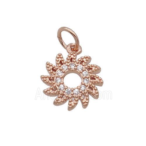 Copper Hotwheels Pendant Pave Zircon Rose Gold