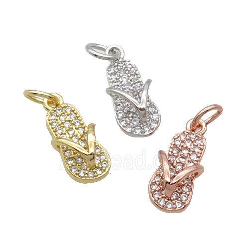 Copper Shoes Pendant Pave Zircon Mixed