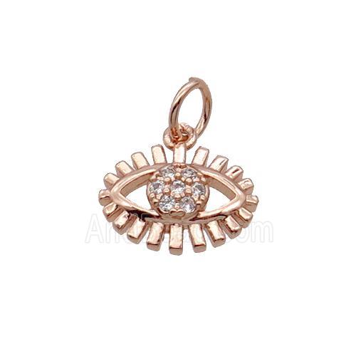 Copper Eye Pendant Pave Zircon Rose Gold