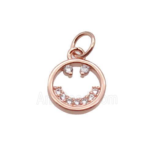 Copper Emojiface Pendant Pave Zircon Rose Gold