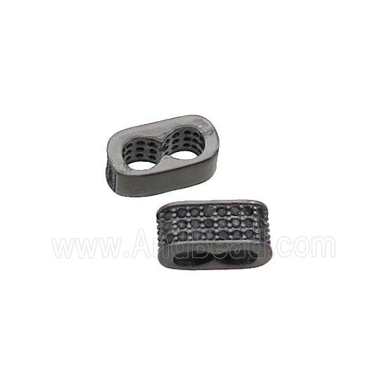 Copper Beads Pave Zircon 2hole Black Plated