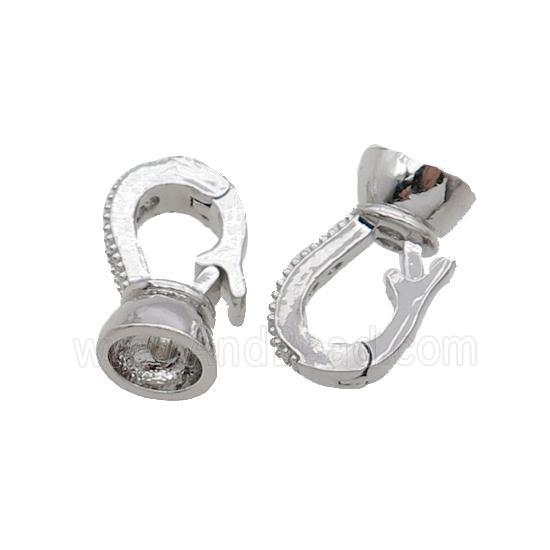 Copper Clasp Pave Zircon Platinum Plated