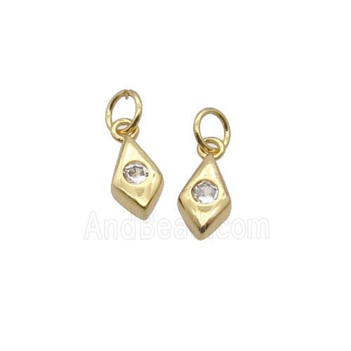 Copper Teardrop Pendant Pave Zircon Gold Plated