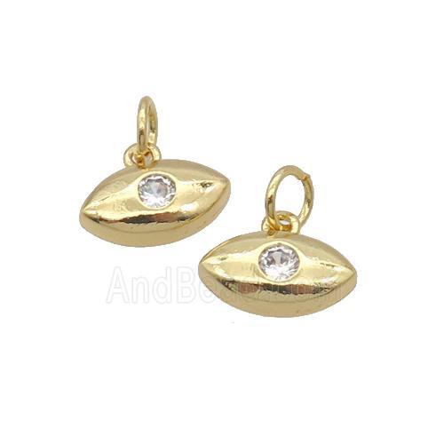 Copper Eye Pendant Pave Zircon Gold Plated