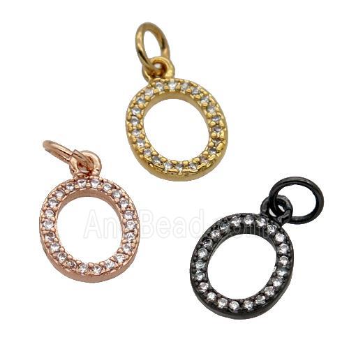 Copper Circle Pendant Pave Zircon Mixed