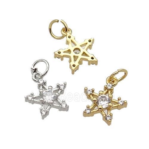Copper Star Pendant Pave Zircon Mixed