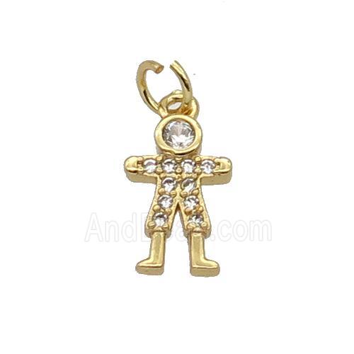 Copper Kids Pendant Pave Zircon Gold Plated