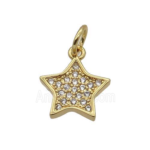 Copper Star Pendant Pave Zircon Gold Plated