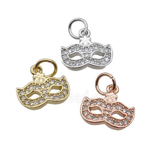 Copper EyeMask Pendant Pave Zircon Mixed