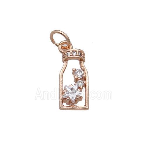 Copper Bottle Pendant Pave Zircon Rose Gold