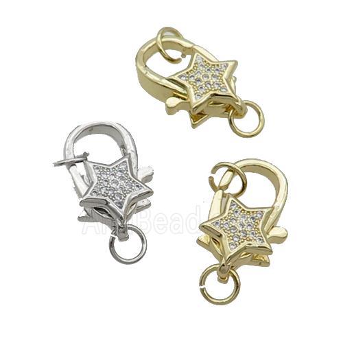 Copper Lobster Clasp Pave Zircon Mixed