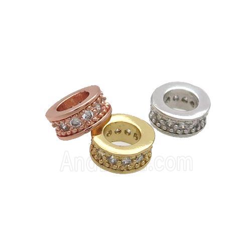 Copper Heishi Spacer Beads Pave Zircon Mixed