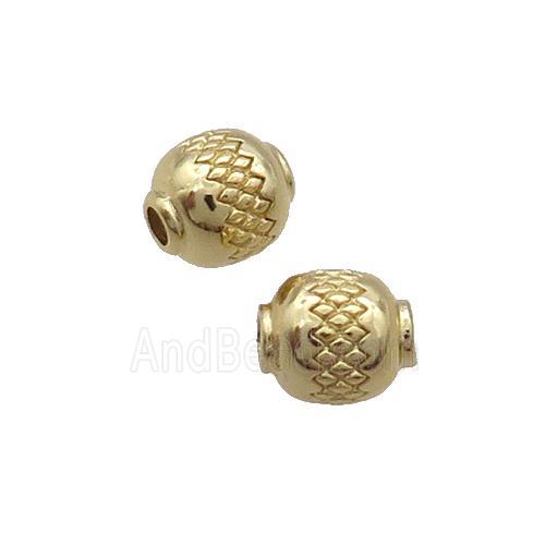 Copper Round Beads Large Hole Gold Plated