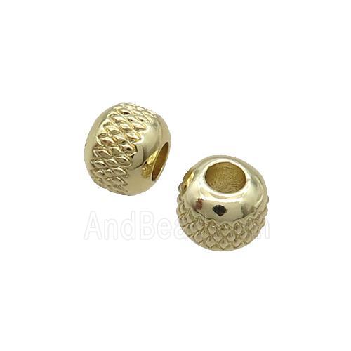 Copper Round Beads Large Hole Gold Plated