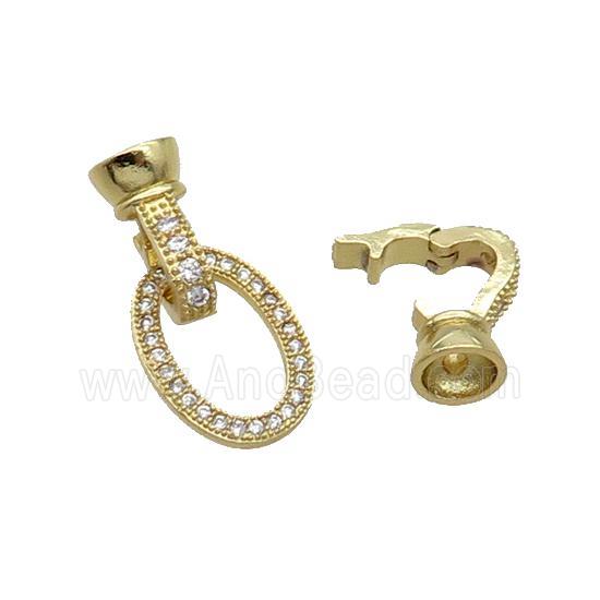 Copper Clasp Pave Zircon Gold Plated