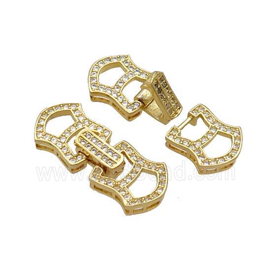 Copper Clasp Pave Zircon Gold Plated