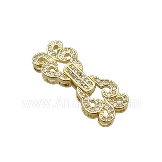 Copper Clasp Pave Zircon Gold Plated