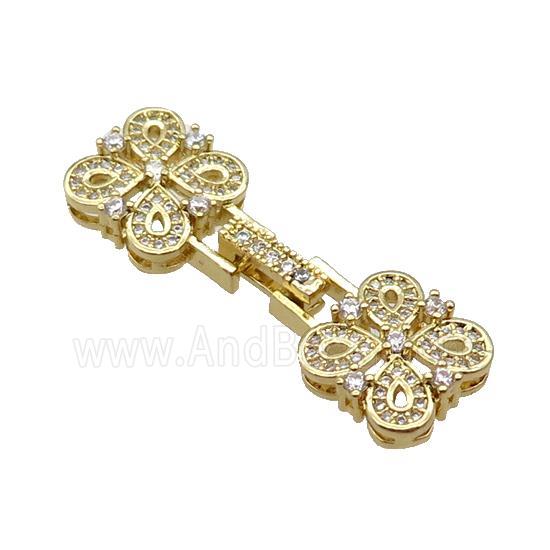 Copper Clasp Pave Zircon Gold Plated