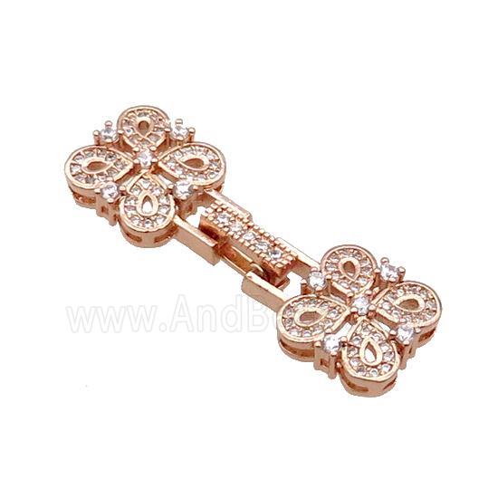 Copper Clasp Pave Zircon Rose Gold