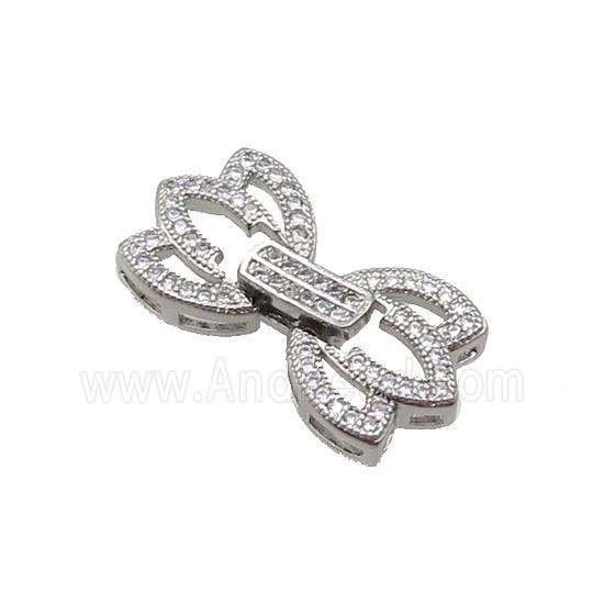 Copper Clasp Pave Zircon Platinum Plated