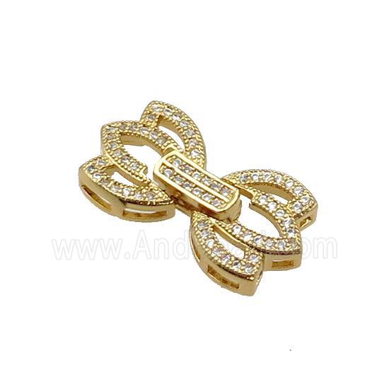 Copper Clasp Pave Zircon Gold Plated