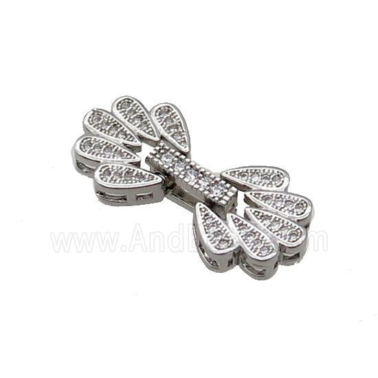 Copper Clasp Pave Zircon Platinum Plated