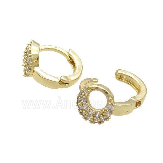 Copper Latchback Earring Pave Zircon Gold Plated