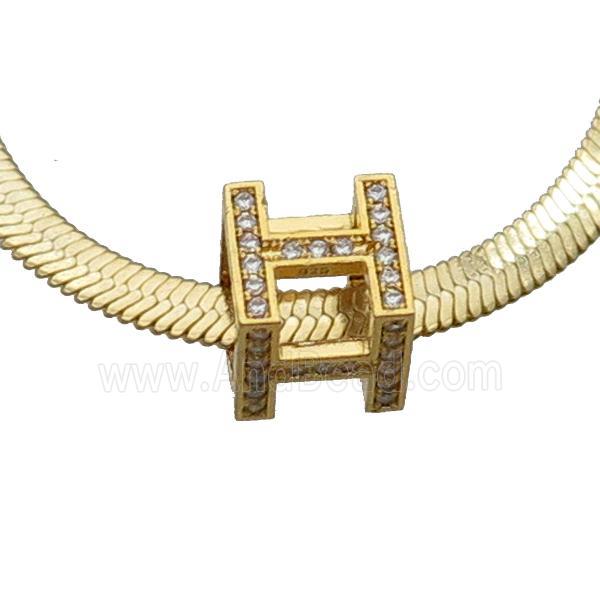 Copper Necklace Pave Zircon Gold Plated
