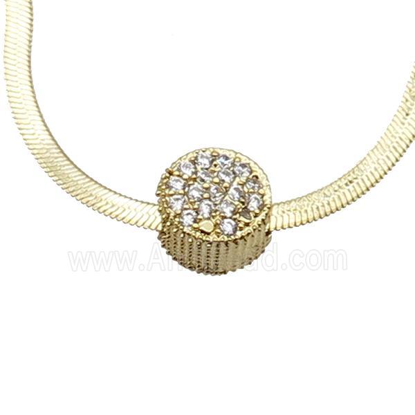 Copper Necklace Pave Zircon Gold Plated