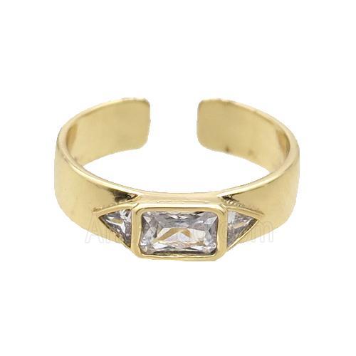 Copper Ring Pave Zircon Gold Plated
