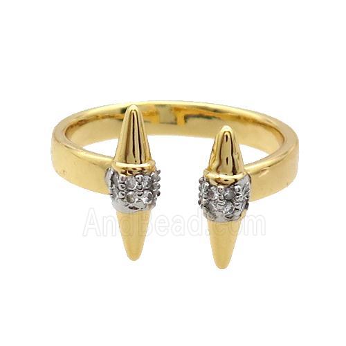 Copper Ring Pave Zircon Gold Plated