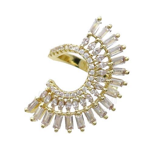Copper Ring Pave Zircon Gold Plated
