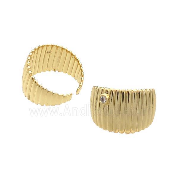 Copper Ring Pave Zircon Gold Plated