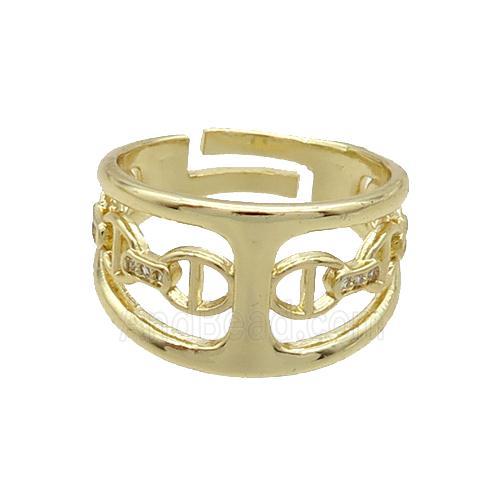 Copper Ring Pave Zircon Gold Plated