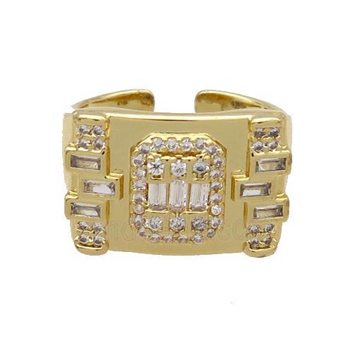 Copper Ring Pave Zircon Gold Plated