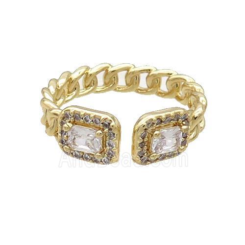 Copper Ring Pave Zircon Gold Plated