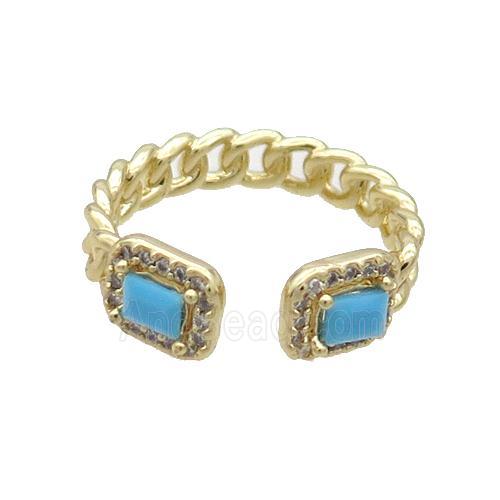 Copper Ring Pave Zircon Gold Plated