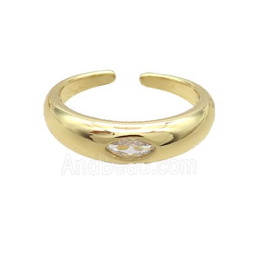 Copper Ring Pave Zircon Gold Plated