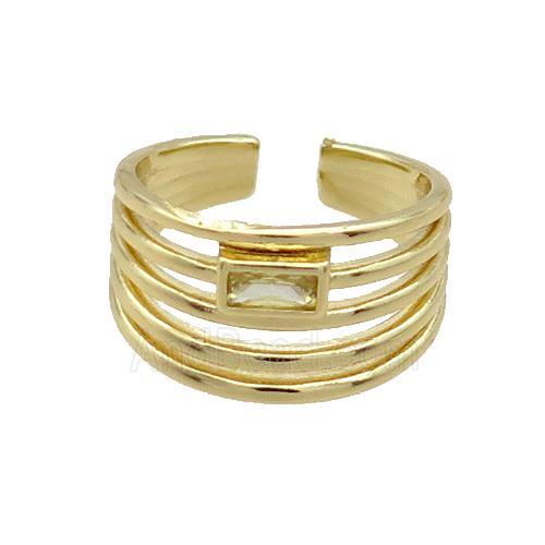 Copper Ring Pave Zircon Gold Plated