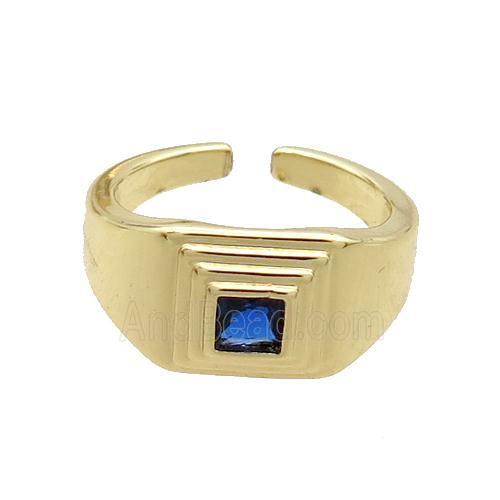 Copper Ring Pave Zircon Gold Plated