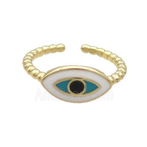 Copper Ring Enamel Evil Eye Gold Plated