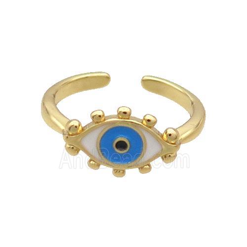 Copper Ring Enamel Evil Eye Gold Plated