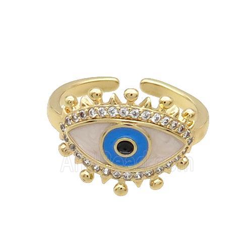 Copper Ring Enamel Evil Eye Gold Plated