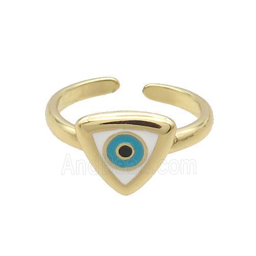 Copper Ring Enamel Evil Eye Gold Plated