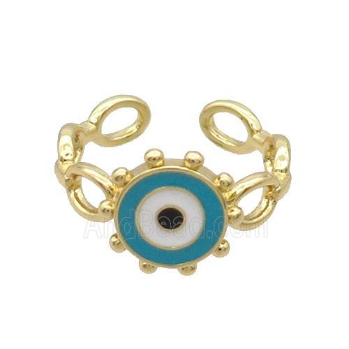Copper Ring Enamel Evil Eye Gold Plated